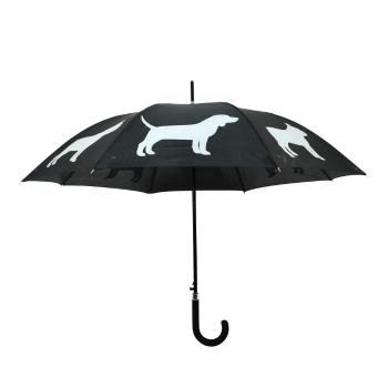 Umbrelă cu elemente reflectorizante Esschert Design Dog, alb - negru