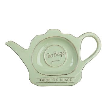 Suport din ceramică pentru plicuri de ceai T&G Woodware Pride Of Place, verde