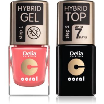 Delia Cosmetics Coral Nail Enamel Hybrid Gel set de cosmetice pentru femei odstín 16