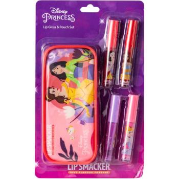 Disney Princess Lip Gloss & Pouch Set set cu luciu de buze cu sac pentru copii 4 buc