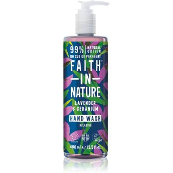 Faith In Nature Lavender & Geranium Săpun natural pentru mâini cu esente de lavanda 400 ml