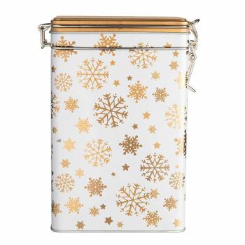 Doză de tablă Crăciun Altom Golden Snowflakes, 12 x 8 x 19 cm