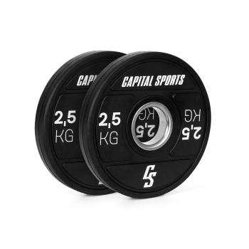 Capital Sports Elongate 2020, discuri, 2 x 2,5 kg, cauciuc dur, 50,4 mm