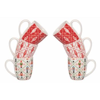 Set 6 căni de Crăciun din gresie Villa d'Este Nutcracker, 90 ml