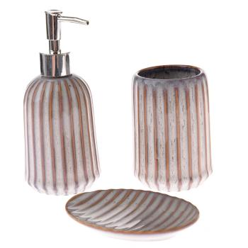 Set de accesorii de baie maro deschis din ceramică – Dakls