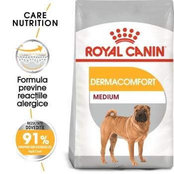 Royal Canin Medium Dermacomfort, pachet economic hrană uscată câini, prevenirea iritațiilor pielii, 10kg x 2