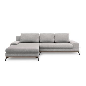 Colțar extensibil cu șezlong pe partea stângă Windsor & Co Sofas Planet, gri deschis