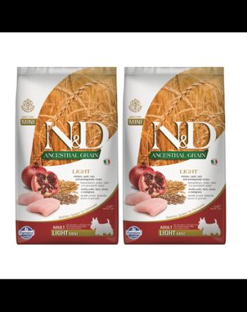 FARMINA N&amp;D Ancestral Grain Ancestral Dog light chicken &amp; pomegranate 2 x 2,5 kg Hrana caini talie mica, pui si rodie