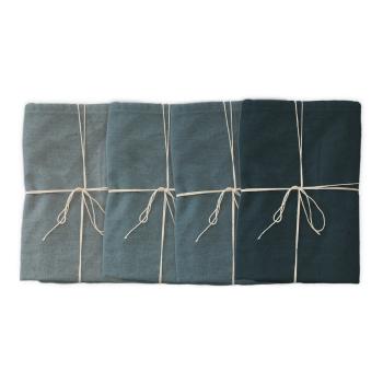 Set 4 șervețele textile Linen Couture Blue, 43 x 43 cm