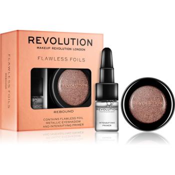 Makeup Revolution Flawless Foils farduri de ochi metalice, cu bază de machiaj culoare Rebound 2 g + 2 ml