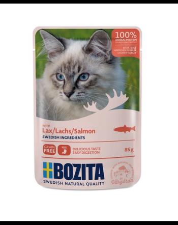 BOZITA Salmon Hrana umeda pentru pisici adulte, cu somon in aspic 85 g