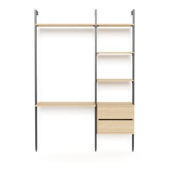 Sistem modular de rafturi în culoare naturală cu aspect de lemn de stejar 152,5x220 cm Project – Ordena