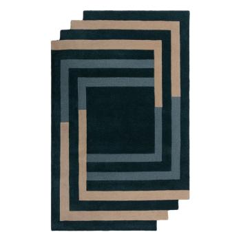 Covor verde închis țesut manual din lână 150x240 cm Labyrinth Shaped – Flair Rugs