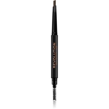 Makeup Revolution Duo Brow Definer creion sprâncene precise culoare Light Brown 0,25 g