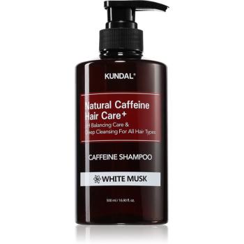 KUNDAL Caffeine Shampoo White Musk sampon natural impotriva caderii parului 500 ml