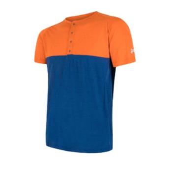 Pentru bărbaţi cămașă Sensor MERINO AIR PT cu butoane portocaliu / albastru 18100005