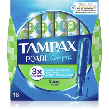Tampax Compak Pearl Super tampoane cu aplicator 16 buc