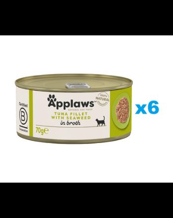 APPLAWS Cat Adult Tuna with Seaweed in Broth 6x70 g hrana umeda pisica, ton si alge