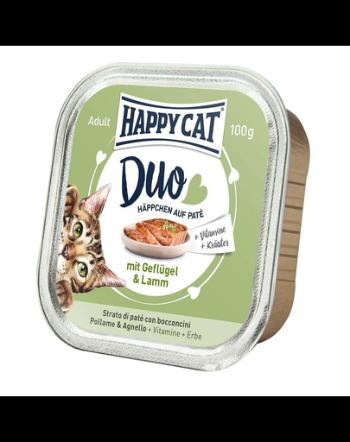 HAPPY CAT Duo pate pui și miel 100 g