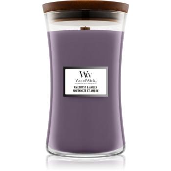 Woodwick Amethyst & Amber lumânare parfumată 610 g