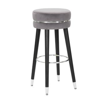 Scaun de bar gri din catifea 74 cm Paris – Mauro Ferretti