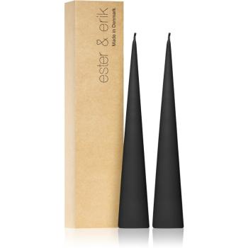 ester & erik cone candles raw black (no. 75) lumanare 2x25 cm