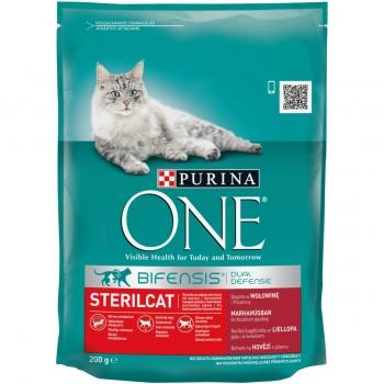 PURINA One Sterilcat, Vită cu Grâu, hrană uscată pisici sterilizate, 200g