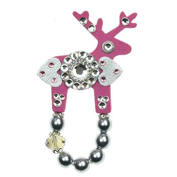 Deers Brosă mini Cerb roz - Swarovski® Elements