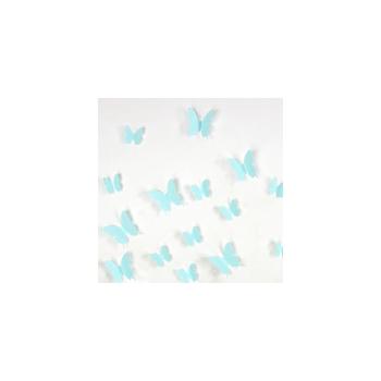 Set 12 autocolante 3D Ambiance Butterflies, turcoaz