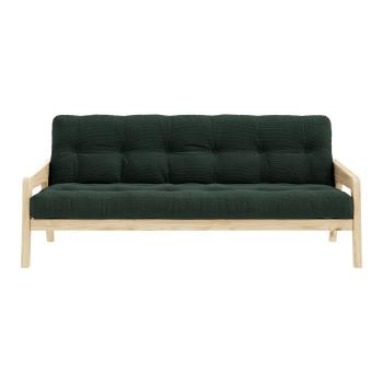 Canapea variabilă cu tapițerie din catifea reiată Karup Design Grab Raw/Dark Green