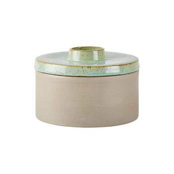 Vază din gresie ceramică cu capac Villa Collection Dusty, înălțime 12 cm