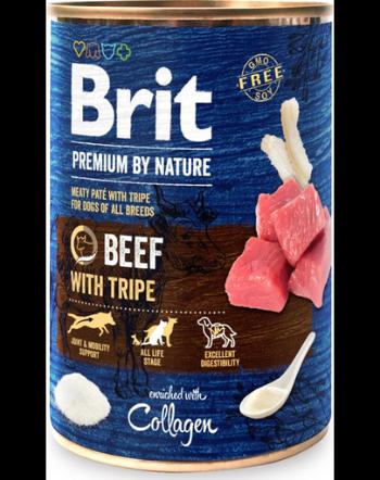 BRIT Premium by nature Beef&amp;Tripes Hrana umeda pentru caini adulti, cu carne de vita 6 x 400g