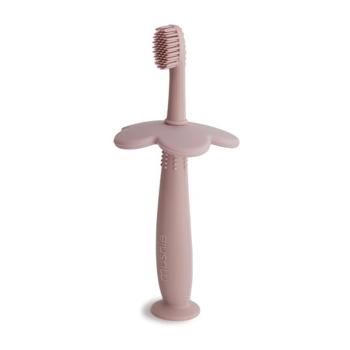 Mushie Learning Toothbrush perie de dinti Flower Blush 1 buc