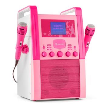 Auna Sistemul KA8P-V2 PK Karaoke CD AUX 2x microfon roz