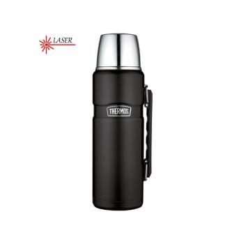 Thermos Flacon de termos pentru băuturi cu mâner - negru mat 1,2 l