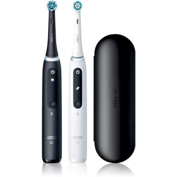 Oral B iO 5 DUO periuta de dinti electrica + 2 capete de schimb cu trusă de călătorie Black & White