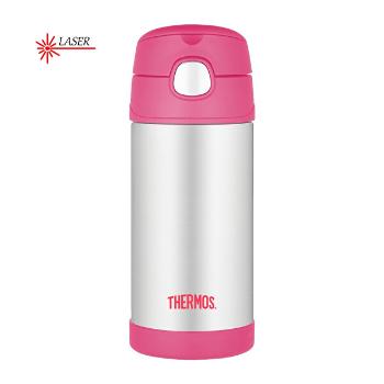 Thermos FUNtainer Baby thermos cu curea - argint / roz 355 ml