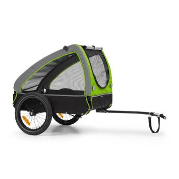 KLARFIT Husky, remorcă de biciclete pentru a transporta câini, cca 250 L, 600D, pânză Oxford, verde