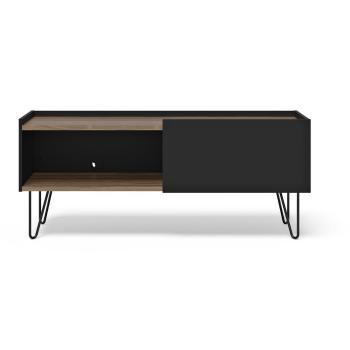 Comodă TV negru-maro cu aspect de lemn de nuc 140x59 cm Nina – TemaHome