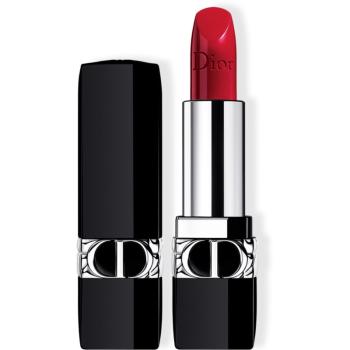 DIOR Rouge Dior ruj cu persistenta indelungata reincarcabil culoare 743 Rouge Zinnia Satin 3.5 g