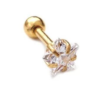 Troli Cercel piercing placat cu aur cu cristal Stea