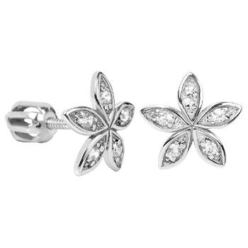 Brilio Silver Cercei de flori cu cristale 436 001 00438 04