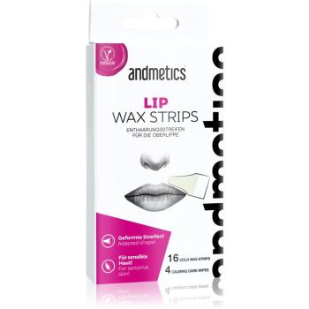 andmetics Wax Strips Lip benzi depilatoare cu ceară, pentru buza de sus 16 buc