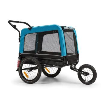 KLARFIT Husky Vario, 2-în-1, cărucior pentru câini, bugină pentru câini, aproximativ 240L, 600D, Oxfort, albastru