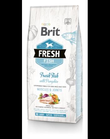 BRIT Fresh Adult Large Hrană uscată cu pește și dovleac 12 kg