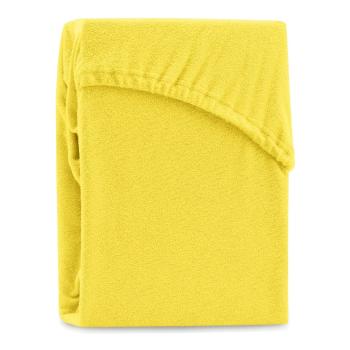 Cearșaf elastic pentru pat dublu AmeliaHome Ruby Siesta, 220-240 x 220 cm, galben
