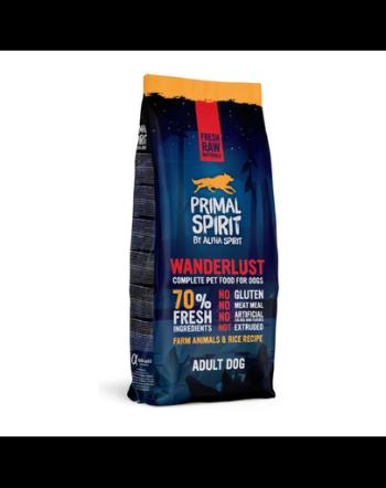 PRIMAL SPIRIT Wanderlust Hrana semi-moale pentru caini adulti, cu pui si orez 12 kg