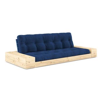 Canapea albastră extensibilă cu tapițerie din catifea reiată  244 cm Base – Karup Design