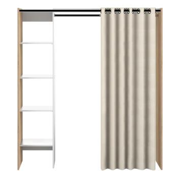 Dulap alb-bej cu aspect de stejar 160x182 cm Tom - TemaHome