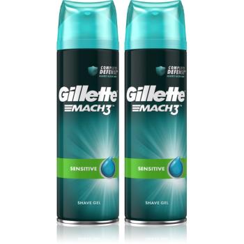 Gillette Mach3 Sensitive gel de ras cu efect calmant pentru barbati 2 x 200 ml
